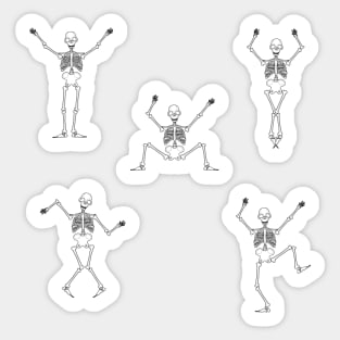 5 funny skeleton - sticker pack - face mask Sticker